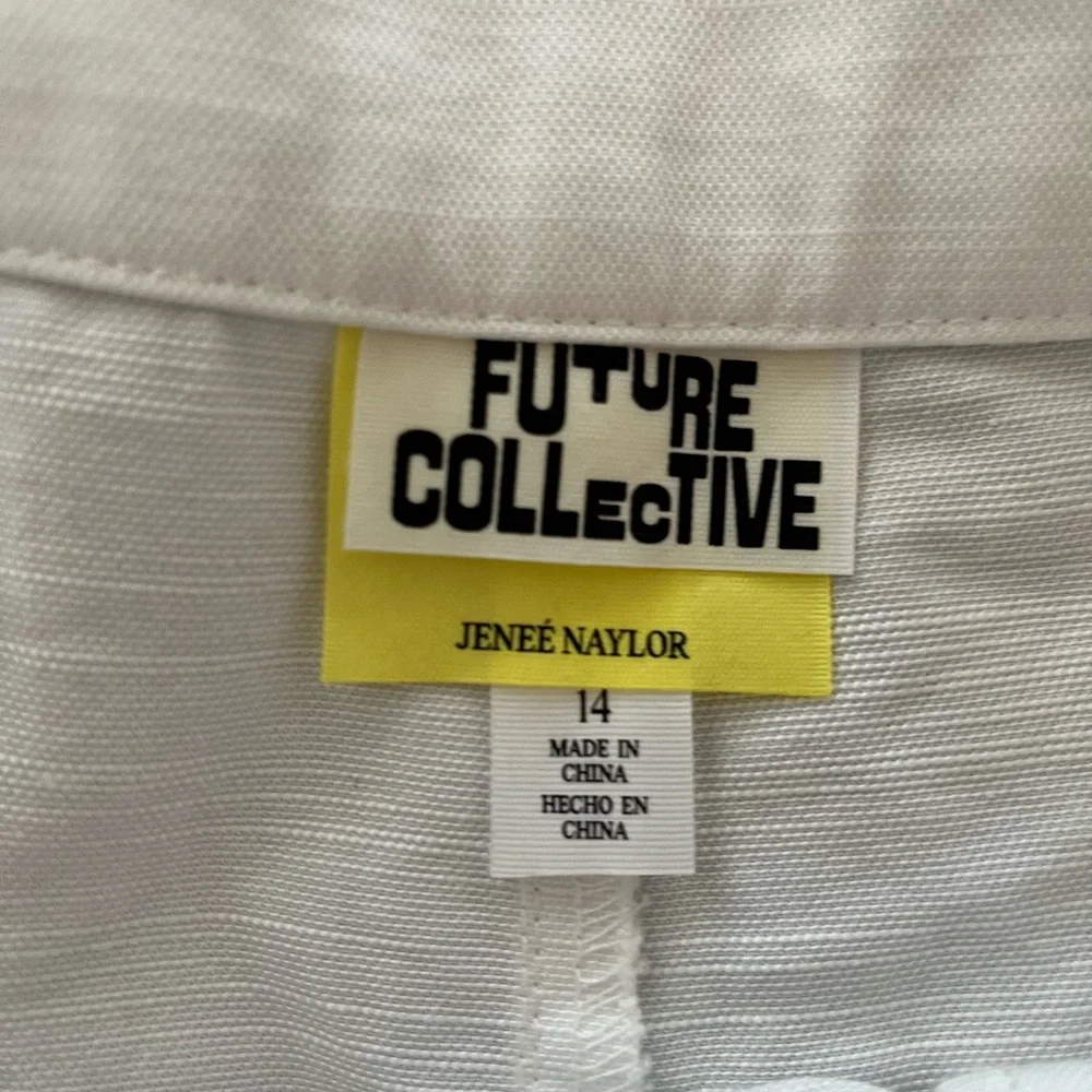 Future Collective Jenee’ Nayla cotton blend high rise belted shorts.Size 14